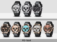 Pagani Design PD-1664 PD 1664 Neue Luxus-Armbanduhr mit MIYOTA OS20 Quarzwerk, Sportliche Gummiarmband-Uhr für Herren, Montre Relojes