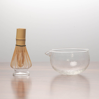 Service à thé en verre Japandi moderne avec outil à matcha en forme de marteau, bec verseur portable résistant à la chaleur pour un usage domestique, marque Hls