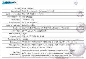 <span class=keywords><strong>Yotta</strong></span> 1.8m imprimante UV hybride plafond tendu Machine d'impression UV numérique pour imprimante à plat UV industrielle de carrelage - Product Image 5