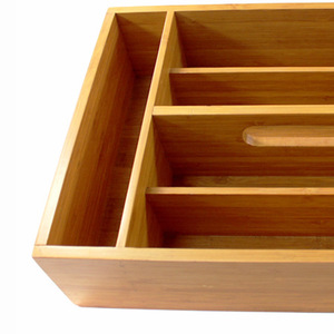 Magnifique boîte à pain en bambou 38x28cm, organisateur de rangement, séparateur de tiroir de cuisine - Product Image 2