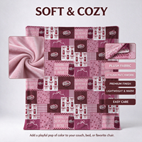 Selimut Dekorasi Rumah Bermotif Cantik untuk Semua Musim, Bahan Jacquard Solid Bergaris, Hiasan Pita Cherry, Motif Bunga, Lembut, Nyaman, dan Berbulu Halus