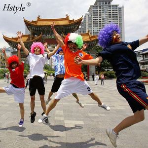 Bandera de la Copa del Mundo de fútbol de Catar, peluca de colores, accesorios de Festival de animación para fanáticos del fútbol, diadema de explosión de arcoíris para fiesta, HS733 - Product Image 4