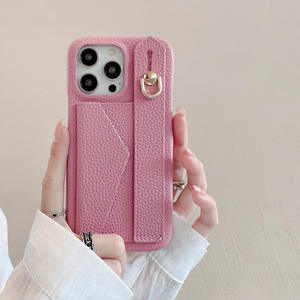 Funda Trasera de Cuero para Mujer Lichicase para <span class=keywords><strong>Iphone</strong></span> 15 Promax, Funda para Teléfono con Correa de Muñeca y Tarjetero - Product Image 5
