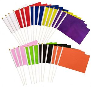 Banderas de Mano Blancas y Negras al por Mayor, Impresión Digital Personalizada, 100% Poliéster, Color Sólido, Bandera Colorida para Agitar, Plástico - Product Image 1