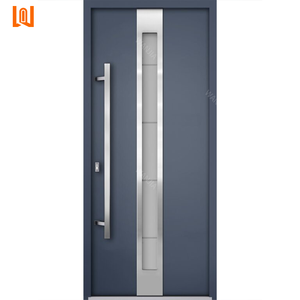 Porta <span class=keywords><strong>d</strong></span>'<span class=keywords><strong>Ingresso</strong></span> Moderna in Metallo e Alluminio con Vetro, Porta di Sicurezza Impermeabile e Termoisolante - Product Image 1