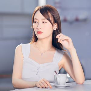 Buena calidad <span class=keywords><strong>Nobby</strong></span> 925 collar de plata esterlina cadena moissanita y collar de oro de 14kt Gra para mujer - Product Image 5