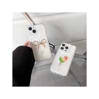 Coque de téléphone personnalisée en gros pour femme, style coréen, avec nœud en fleur de tulipe et paillettes en époxy, pour iPhone 18 Pro Max 15 Plus 17 Air 16 14