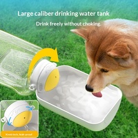 Bouteille d'eau portable pour chien en plastique grande capacité, soigneusement sélectionnée, style seau, tout-en-un, pour l'alimentation automatique des animaux de compagnie en déplacement