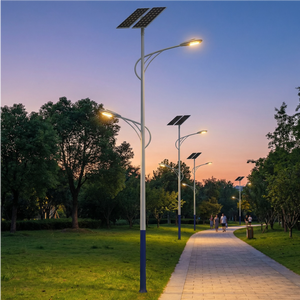 HUADENG IP65 방수 태양광 가로등, 이중 <span class=keywords><strong>LED</strong></span> 암 알루미늄 구조, 원격 제어 기능 포함, 실외 도로 조명용 - Product Image 2