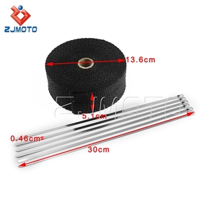 Envolturas de calor del colector de escape del cabezal de la motocicleta 2in - 1/16 in - 32 <span class=keywords><strong>FT</strong></span> Custom 10M Rolls + 30cm Ties - Product Image 6