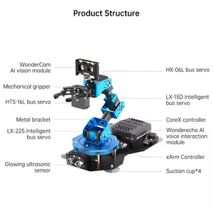 Robot de bureau programmable Hiwonder X AI en carton aggloméré avec vision IA, interaction vocale, compatible Arduino, Scratch, Python - Product Image 3