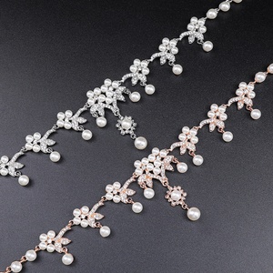 2026 New Branch Shaped Pearl Necklace <b>Set</b> Ethnic Retro Ornaments Collar Chain Bridal Dress Alloy <b>Crystal</b> Necklace <b>Set</b> - Product Image 2