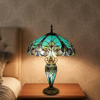 Lampe de table turque TOGETHER, style verre teinté vert motif raisin, décoration pour salon, chambre, lampes de bureau marocaines
