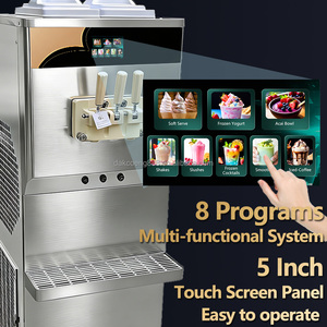 เครื่องทำไอศกรีมนุ่ม 3 รสชาติใหม่ พร้อมคอมเพรสเซอร์ 2 ตัว เครื่องทำไอศกรีมซอฟต์เสิร์ฟพร้อมปั๊มลม Maquinaria De Heladeria - Product Image 4