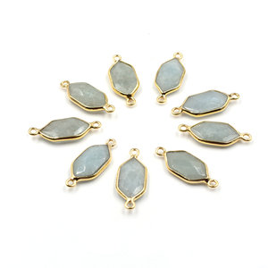 ขั้วต่อชุบทอง925รูปหกเหลี่ยมพลอยสีเงินสเตอร์ลิงทำเครื่องประดับแฮนด์เมด - Product Image 5