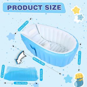 Bañera Inflable de PVC para Bebés, Plegable y Portátil, con Válvula de Seguridad y Bomba, para Recién Nacidos de 0 a 6 Meses - Product Image 2