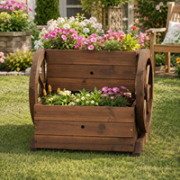 Jardinière en bois sur roulettes, personnalisable, pour fleurs, herbes et légumes, décorative.