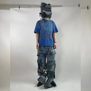 DiZNEW <span class=keywords><strong>2022</strong></span> alta calidad diseñadores elegantes personalizados para hombre rasgado destruido Demin Patchwork Skinny Slim Jeans para hombres - Product Image 3