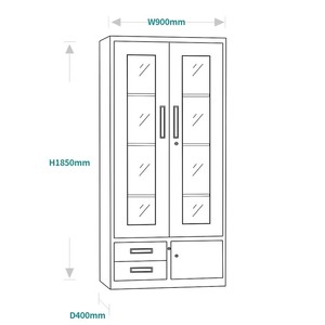 Office File <b>Cabinet</b> with Drawer and Safe Box Iron Glass Door Steel Locker <b>Cabinet</b> Metal Tool <b>Garage</b> <b>Cabinets</b> Storage - Product Image 4