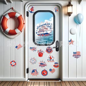 Adorno Magnético para Crucero del Día de la Independencia, Decoración de Puerta con Bandera Estadounidense del 4 de Julio, Diseño Creativo y Novedoso para el Hogar - Product Image 1