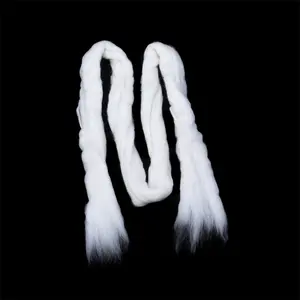High quality super soft carded wool yarn wool tops combed natural white color good length wool roving tops for spinning