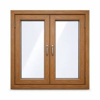 Fenêtre à battant moderne en aluminium à finition grain de bois, à rupture de pont thermique, double vitrage, anti-décoloration, design écologique pour villa