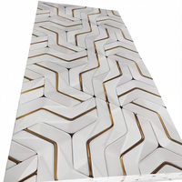 Nouveau design moderne, panneau mural intérieur en PVC brillant, imitation marbre UV, imperméable, 4x8 pieds, 2, 2,5, 2,8, 3 mm, motif botanique doré