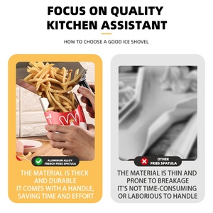 Aluminum French Fry <b>Scoop</b> Lightweight Metal <b>Potato</b> Chip Bagger Commercial Fast Food Shovel Popcorn Scooper for Restaurant - Product Image 4