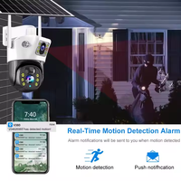 Interphone de surveillance à distance à double objectif WiFi 6MP Suivi humain Caméra solaire CCTV panoramique à 360 degrés à vision nocturne couleur