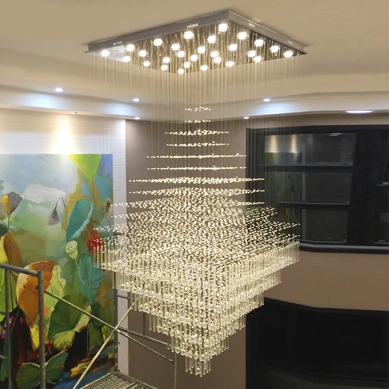 Vendita calda Designer suggerimenti decorazione luci Led lampadario soffitto di cristallo lusso per soggiorno scale dell'hotel