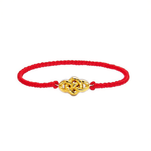 Angelina Lucky Knot Charm <b>Bracelet</b> <b>Red</b> String Gold Plated Unisex Fashion Jewelry Gift - Product Image 1