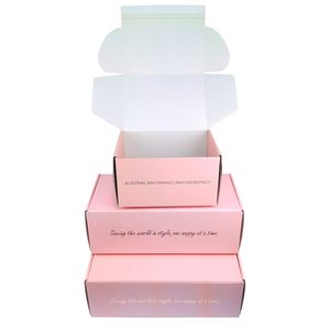 Пользовательский Серебряный логотип розовый косметический картон гофрированная почтовая коробка - Product Image 5