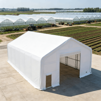 Structure en acier robuste 30x80 pieds, cadre métallique extérieur manuel, toit à double poutre avec revêtement UV, auvents de stationnement pour voitures, garages