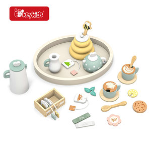 Ensemble de jeu en bois pour enfants 2026, service à thé de l'après-midi avec pot de <span class=keywords><strong>miel</strong></span> et accessoires à café, <span class=keywords><strong>jouet</strong></span> de <span class=keywords><strong>cuisine</strong></span> d'imitation pour tout-petits W10B581 - Product Image 2