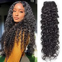 MS Beauty 15A 100% Cheveux Chinois Vierges Double Trame Tissée Ondulée Effet Mouillé 100g Extensions de Cheveux Noir Naturel pour Femme