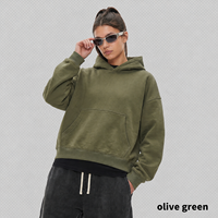 Sweat-shirts à capuche épais doublés polaire 355g pour hommes, coupe carrée courte, style streetwear, vente en gros, marque privée, OEM personnalisé