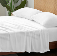 Drap-housse en polaire super doux à motif uni 200 fils/cm² Ensemble de draps cousus Anti-boulochage Lavable en machine
