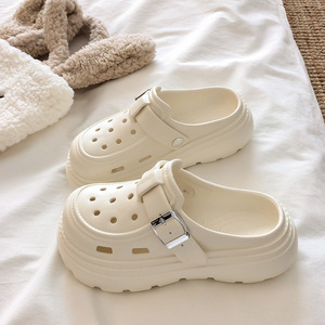 2026 New Women Platform <b>Clogs</b>, Trendy Closed Toe Non-slip Slides For Summer Outdoor Beach Daily Use - Product Image 4