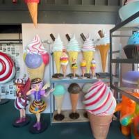 Sculpture créative géante personnalisée en fibre de verre Figurines de crème glacée en résine 3D Artisanat pour cadeaux Décoration de la maison