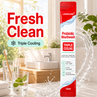 Soin buccal LIDERCARE au goût menthe triple fraîcheur, sachets de 12 ml de bain de bouche probiotique, design britannique, en stock
