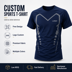 Custom LOGO Sports T-<b>Shirt</b> Men Quick Dry Polyester Short Sleeve Crew Neck Sublimation Print <b>Geometric</b> Pattern Multiple Colors - Product Image 3