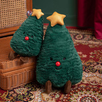 Ensemble de coussins en peluche de Noël, boîte cadeau arbre de Noël, bonhomme en pain d'épices, décoration douce, OEM ODM, vente en gros personnalisée en vrac
