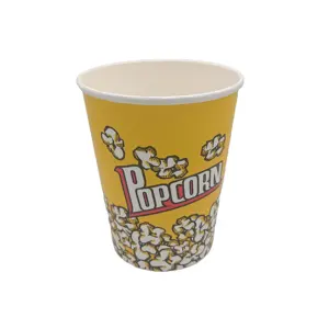 Offre Spéciale 24oz 32oz 46oz 64oz 85oz gobelets à Popcorn en papier bacs à poulet cuits jetables seaux à Popcorn