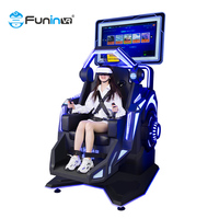 Funinvr Juego de Disparos de Realidad Virtual 9D, Juego de Realidad Virtual Giratorio de 360 Grados, Simulador de Vuelo VR, Máquina de Simulación de Esquí Negra para Interiores