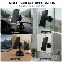 Support de téléphone portable pliable en aluminium pour voiture et bureau, rotation à 360 degrés, super ventouse, vente chaude