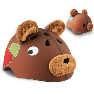 Lindo dibujos animados pequeño dinosaurio oso de peluche tiburón casco para niños casco de bicicleta para niños accesorios de bicicleta