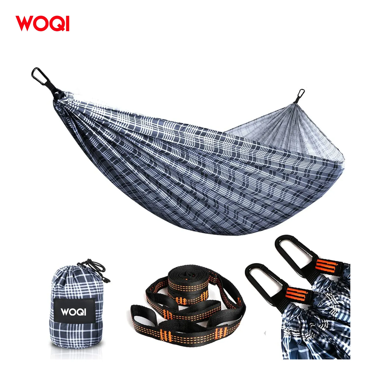 WOQI LOW MOQ Schnelle Lieferung Hochwertige Outdoor-Wander-Polyester-Camping-Hängematte