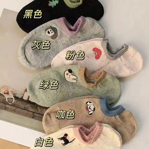 Cute Cartoon Invisible Boat <b>Socks</b> For Women Thin Dot Yarn Non Slip Low Cut Cotton Casual <b>Socks</b> Youth Size - Product Image 3