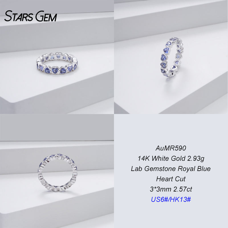 14K White Gold+Royal Blue