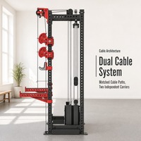 REYK Station d'entraînement robuste pour le dos et les bras, avec double poulie et machine à câble croisé, réglable pour la musculation